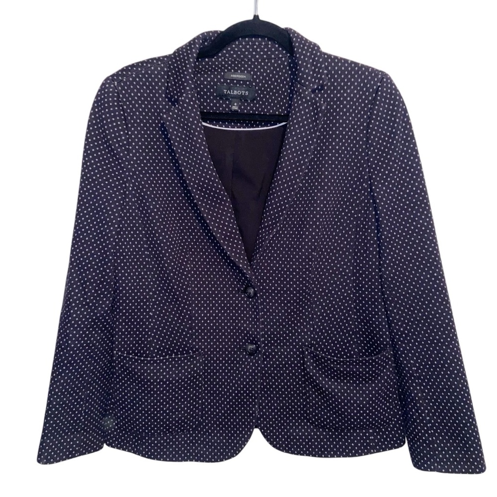 Talbots Blazer Womens Size 8 Aberdeen Navy Blue Jacket Business Casual Stretch